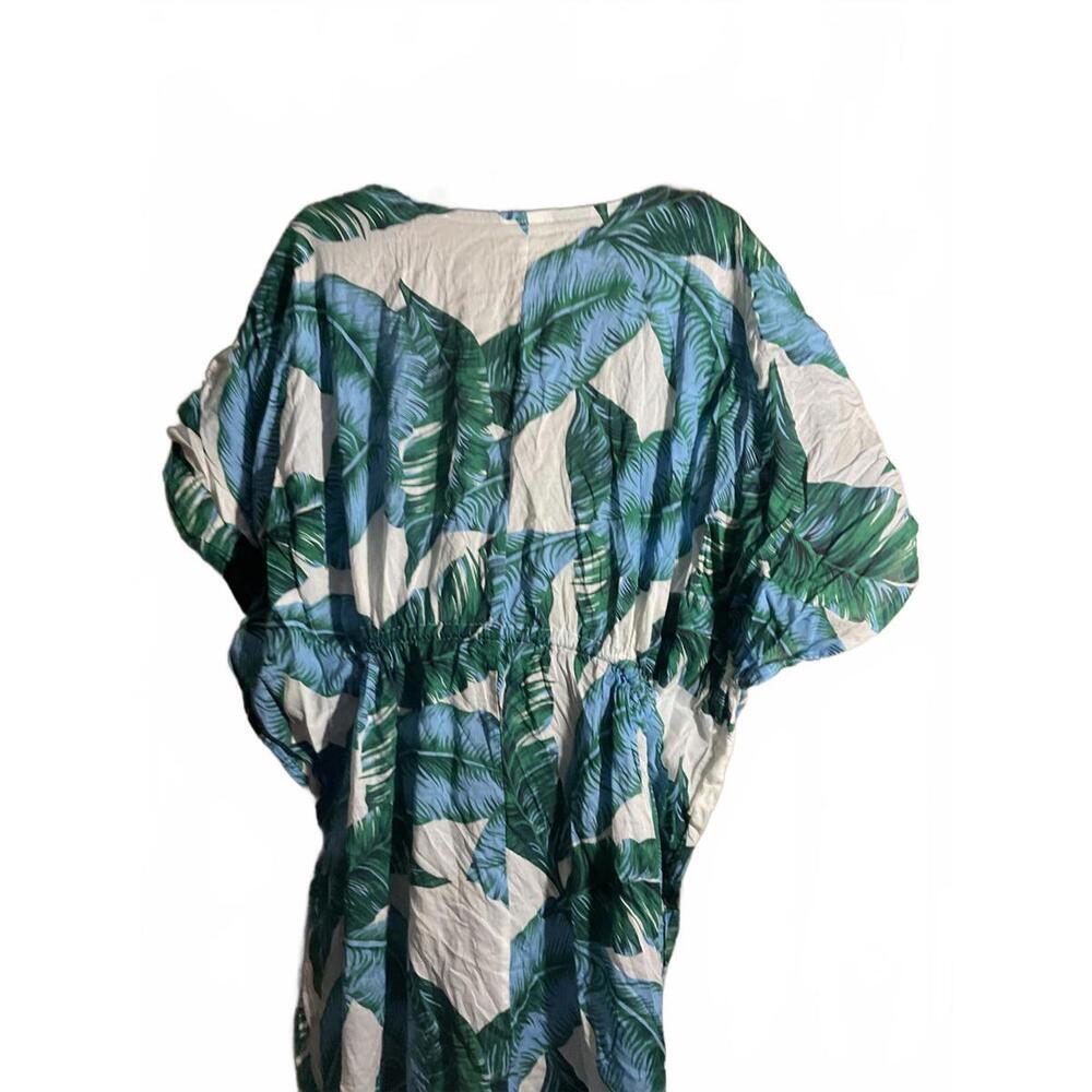 True Destinations Tropical Print Kaftan Dress with Tie Large - Picture 10 of 10